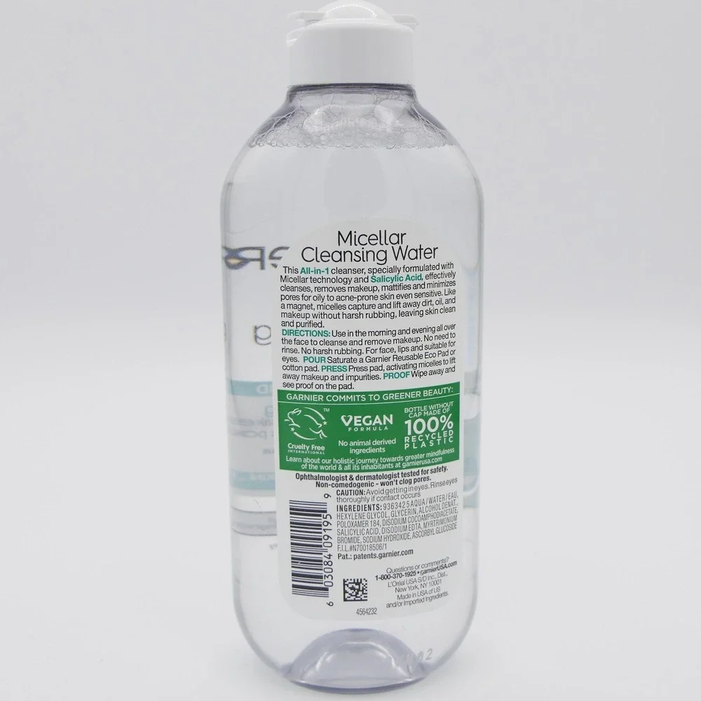 Garnier Micellar Cleansing Water + Salicylic Acid All-in-1 2 Bottles 13.5 oz Ea